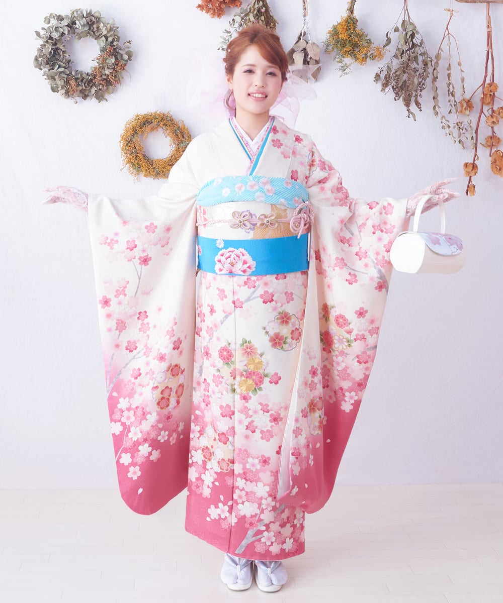 振袖 ピンク 桜 成人式 卒業式 華やか 美品 ５５％以上節約 - 着物・浴衣
