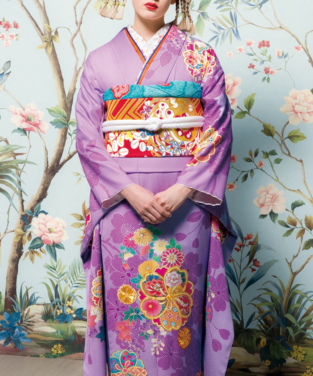 振袖 成人式 結婚式 卒業式 振袖 正絹 紫 コシノジュンコ 仮仕立て 